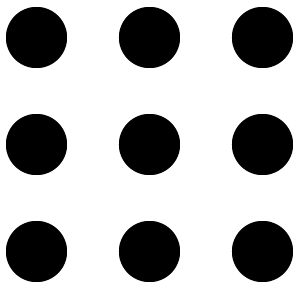 Black waffle menu icon